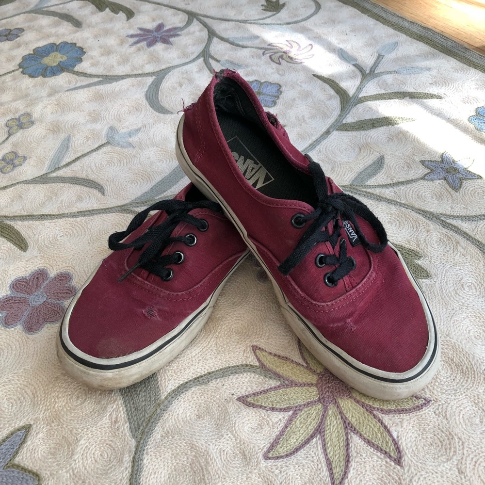 Size 7.5 Worn Out Maroon Vans
